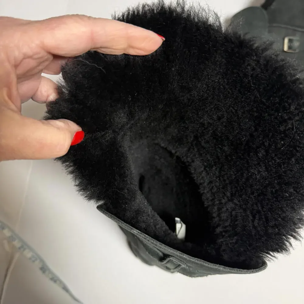 UGG Australia Ciera Tall Black Convertible‎ Suede Sheepskin Boot SZ 8. Cabincore